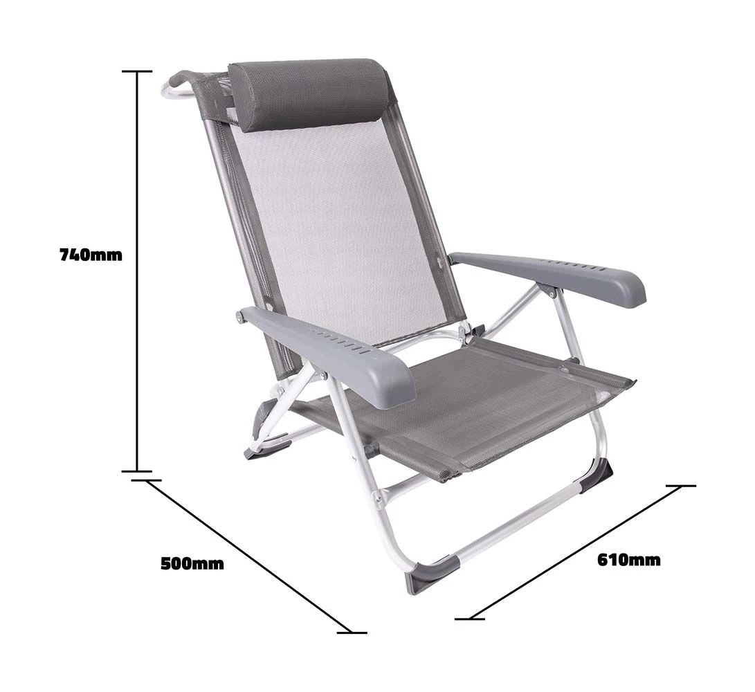 Bo-Camp Saint-Tropez Grey Strandstoel 3 Bo-Camp Saint-Tropez Grey Strandstoel - Afbeelding 3