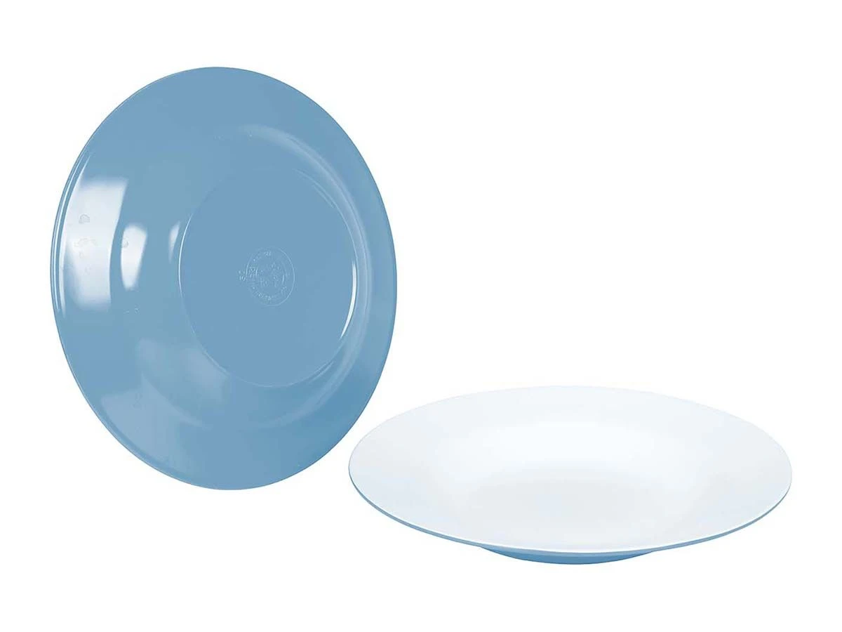 Bo-Camp Two-Tone Set Van 4 Melamine Diepe Borden - Blue 1 Bo-Camp Two-Tone Set Van 4 Melamine Diepe Borden - Blue