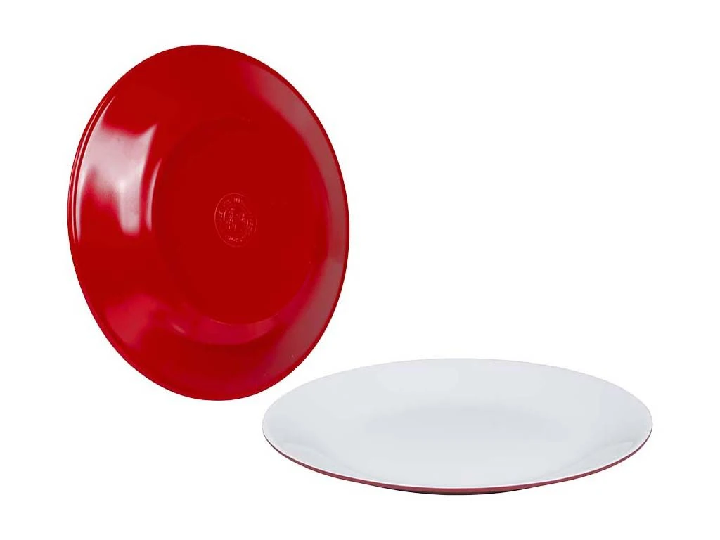 Bo-Camp Two-Tone Set Van 4 Dinerborden - Red 1 Bo-Camp Two-Tone Set Van 4 Dinerborden - Red