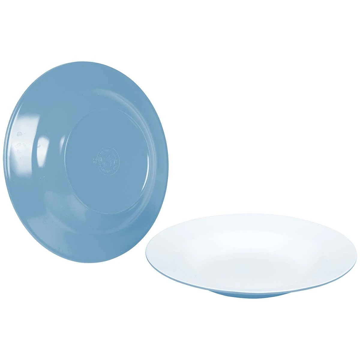 Bo-Camp Two-Tone Set Van 4 Melamine Diepe Borden - Blue 2 Bo-Camp Two-Tone Set Van 4 Melamine Diepe Borden - Blue - Image 2