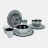 Bo-Camp Servies Mix & Match 16-Delig Zwart/Wit