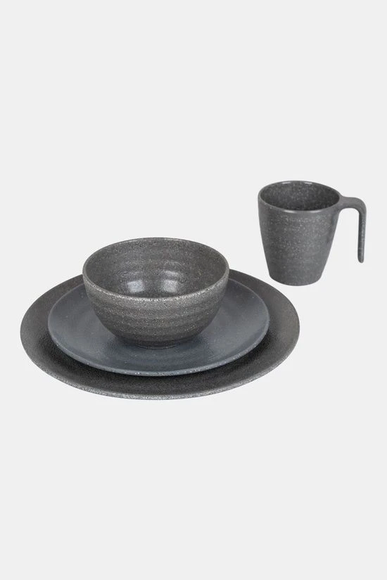 Bo-Camp Servies 100% Melamine 16-Delig Stone 2 Bo-Camp Servies 100% Melamine 16-Delig Stone - Image 2