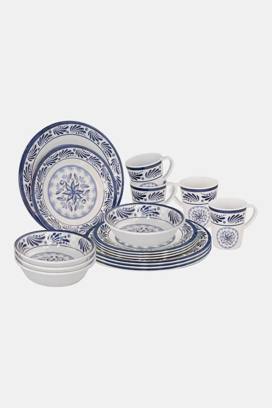 Bo-Camp Servies - 100% Melamine - 16-delig - Hollands - Blauw 1 Bo-Camp Servies - 100% Melamine - 16-delig - Hollands - Blauw